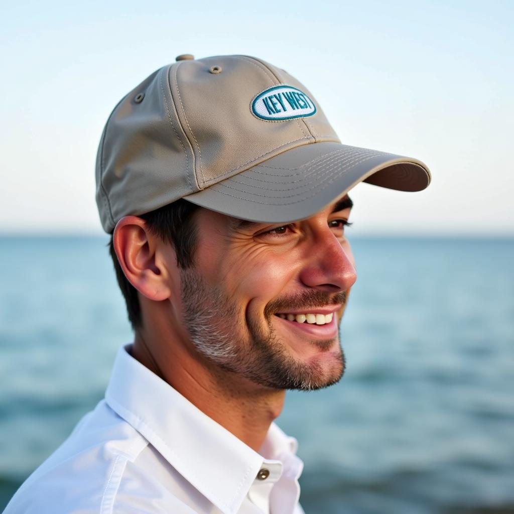 Man Sporting a Key West Baseball Cap