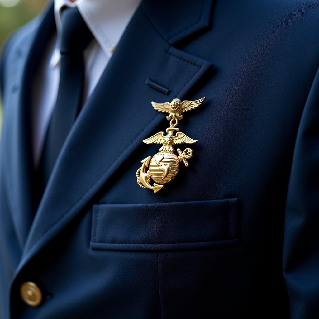 Marine Corps Lapel Pin on Uniform