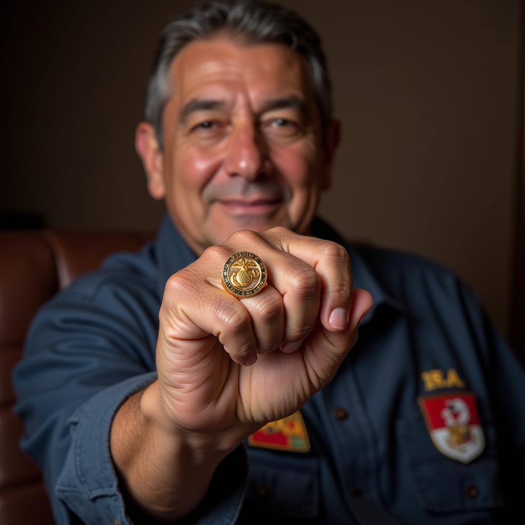 Marine Veteran Wearing His Ring