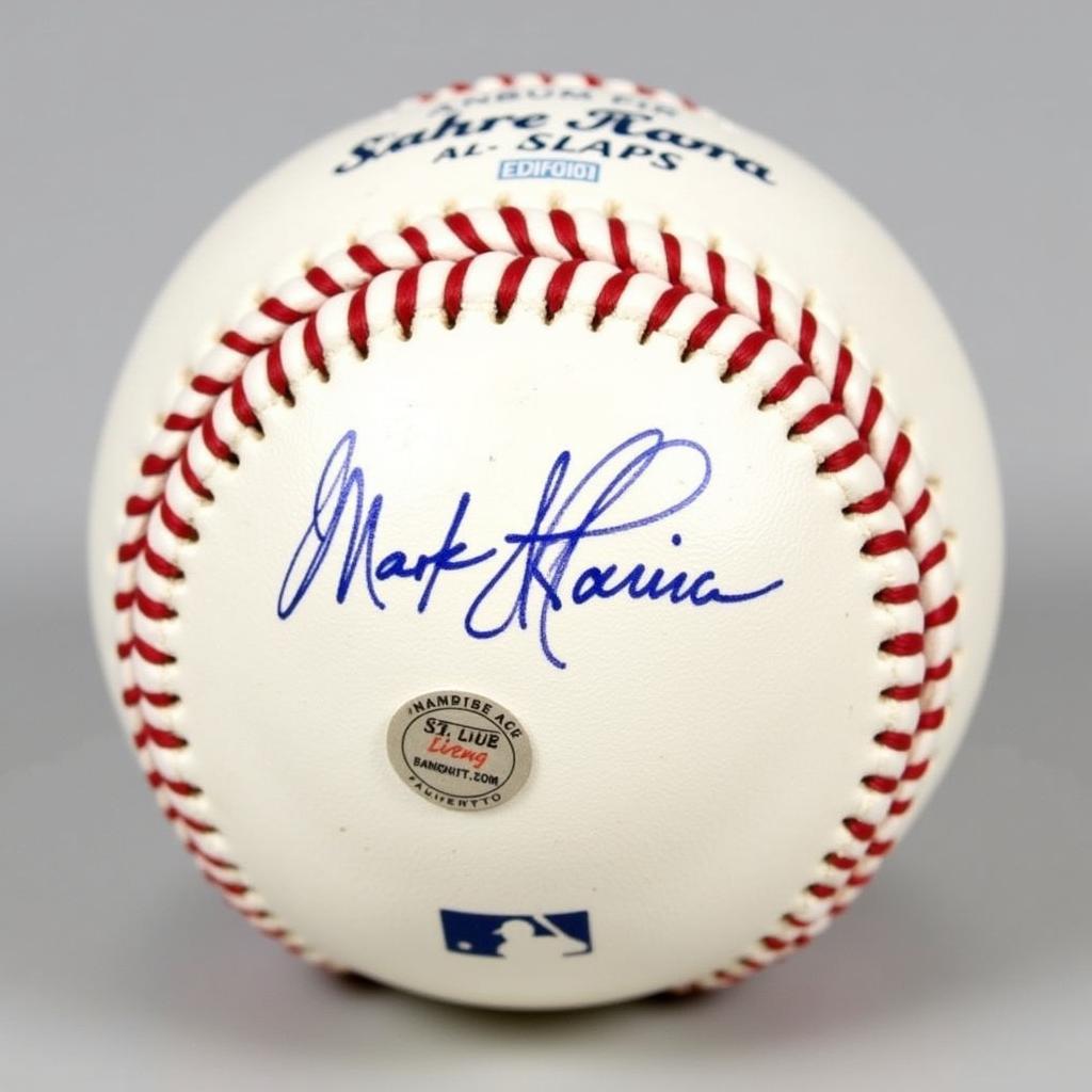 Mark Teixeira autographed baseball with hologram authentication sticker