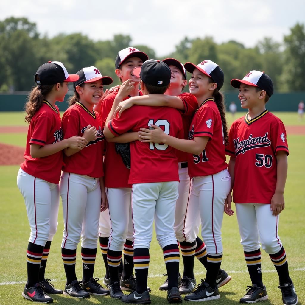 Maryland District 5 Little League players celebrating