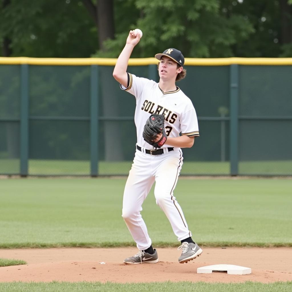 Matt Hickey playing college baseball