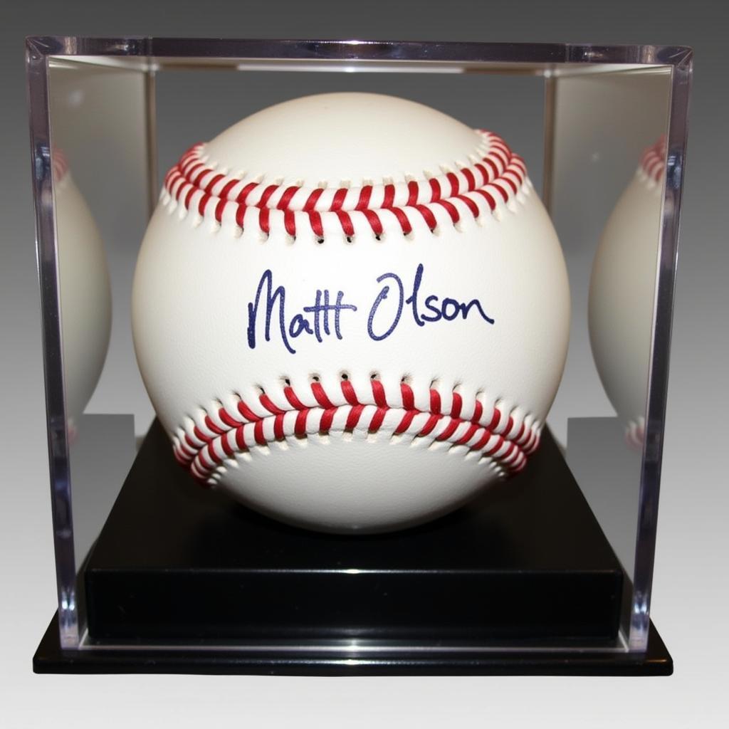 Matt Olson Autographed Baseball Display Case