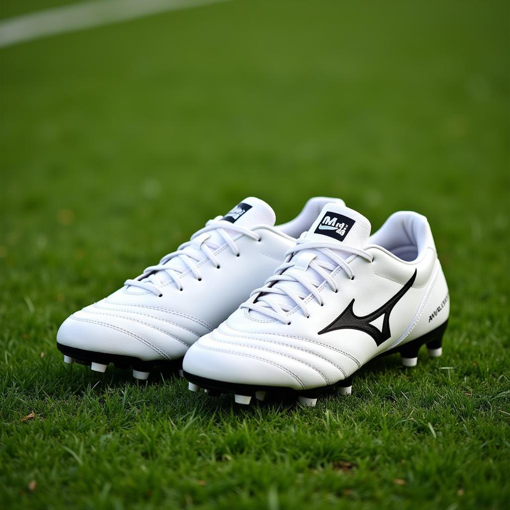 Maui 44 G2 White boots on a lush green football field