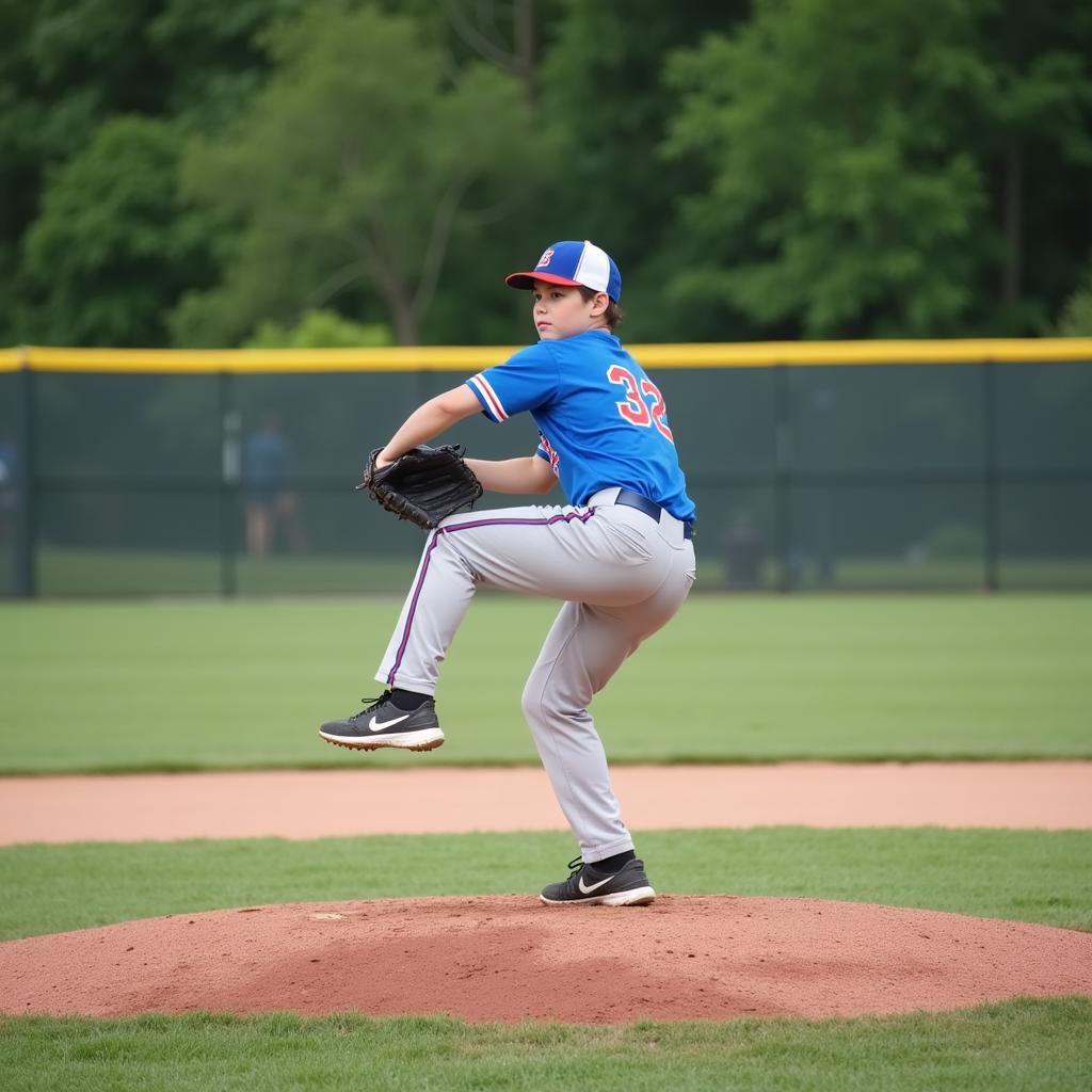 McLean Little League Baseball player pitching