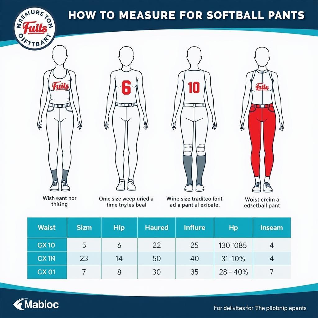 How to measure for black women's softball pants - size chart included