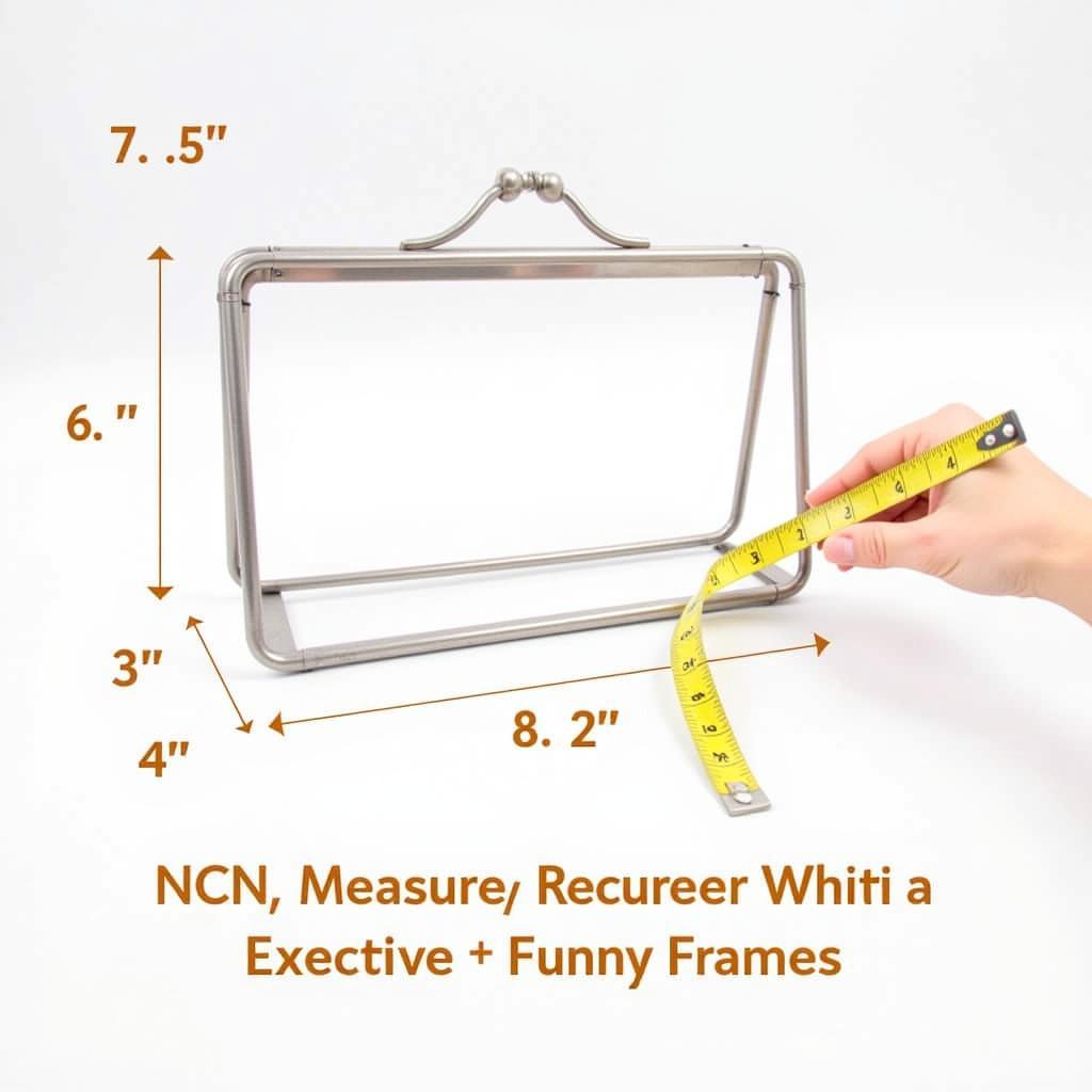 Measuring a Metal Purse Frame with Tape Measure