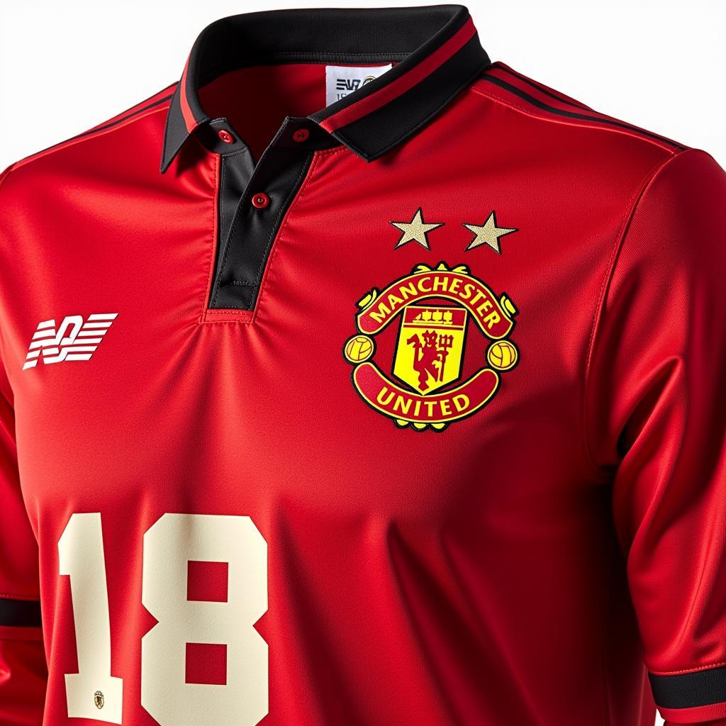 A close-up of a men's Paul Scholes retro Manchester United jersey