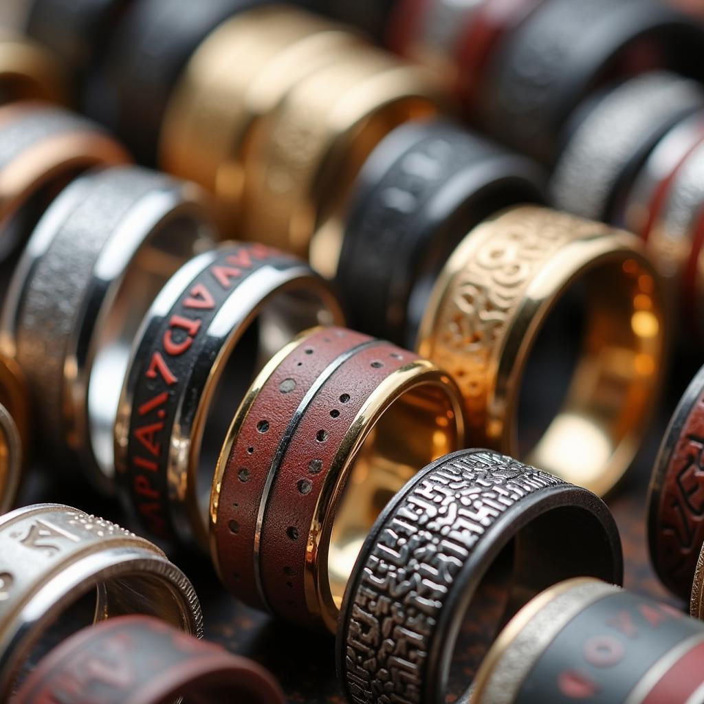 Mens baseball wedding rings in various styles