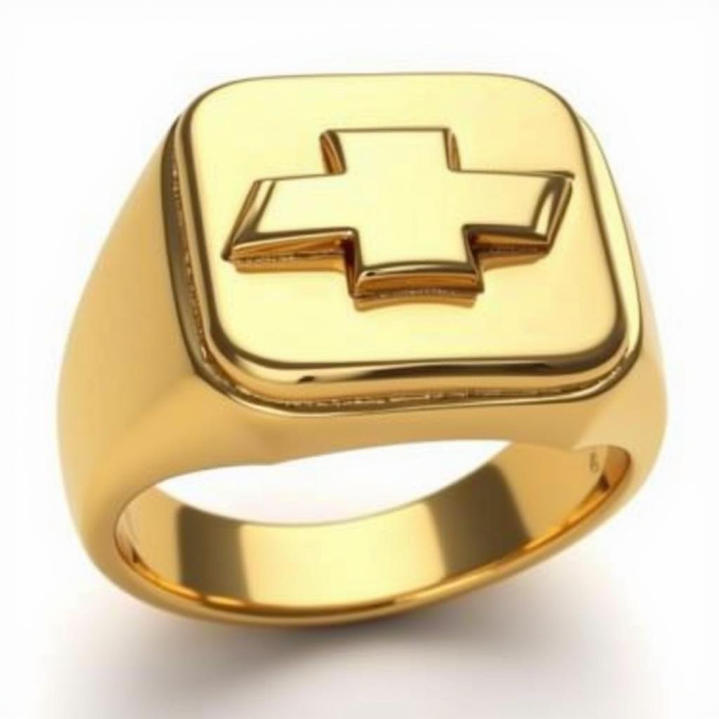 Gold Men's Chevrolet Ring with Bowtie Logo