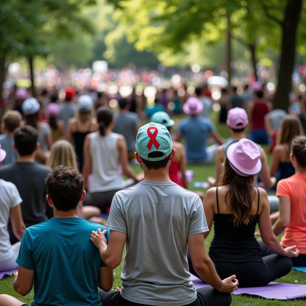 People attending a mental health awareness day event