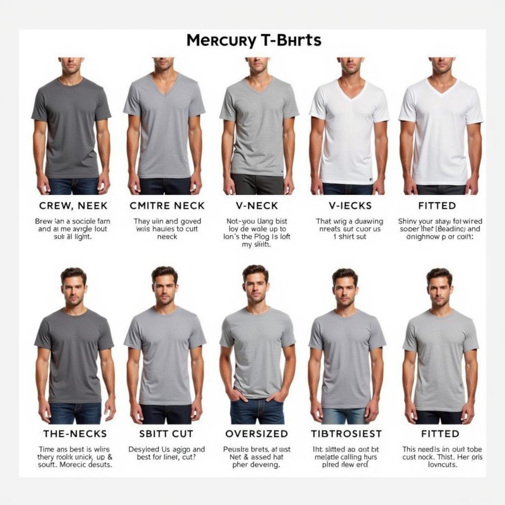 Mercury T-Shirt Styles: Crew Neck, V-Neck, Fitted, and Oversized