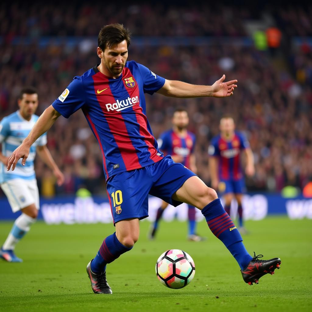 Lionel Messi Scores in Blue and Red F50 Boots