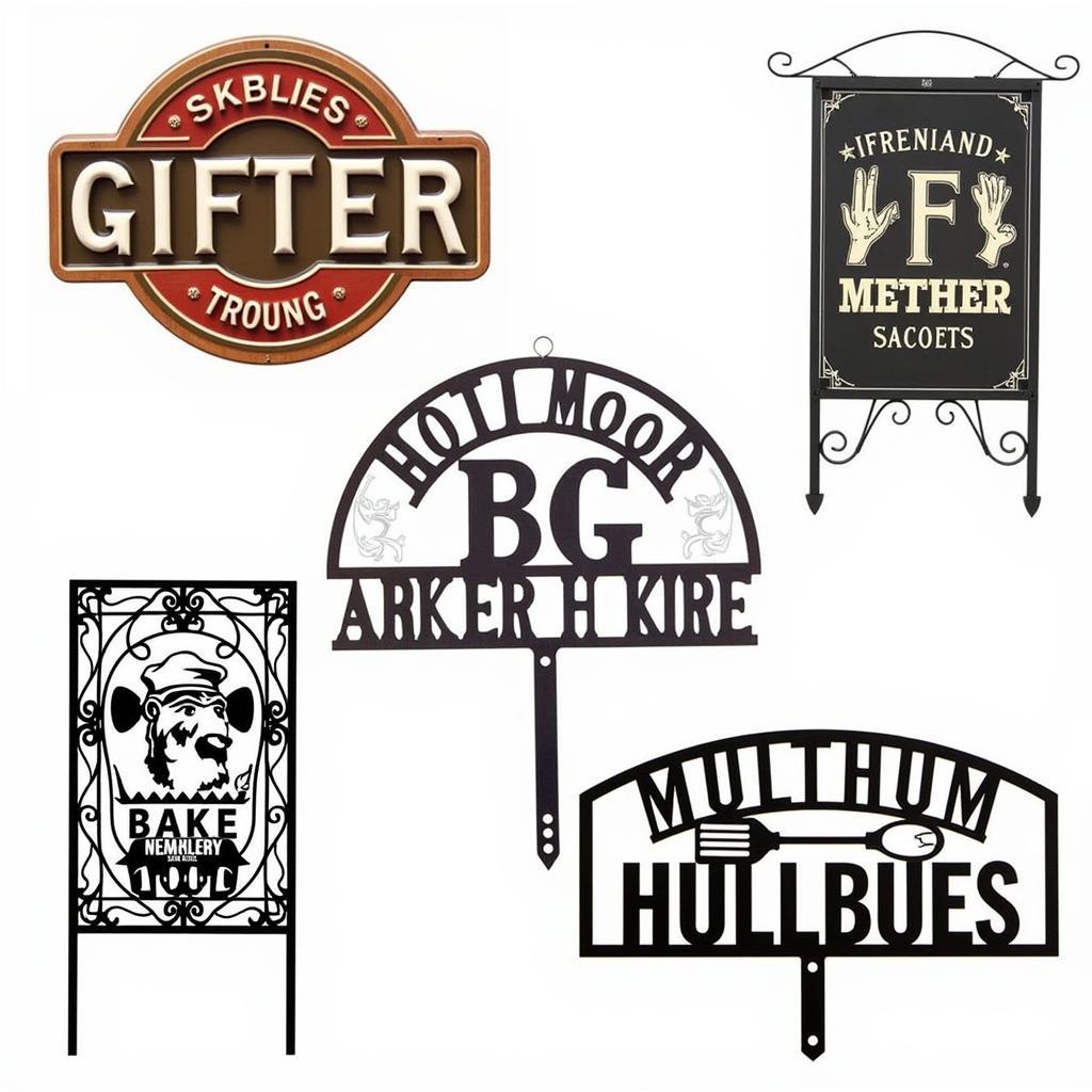 Durable metal BBQ signs for outdoor kitchens