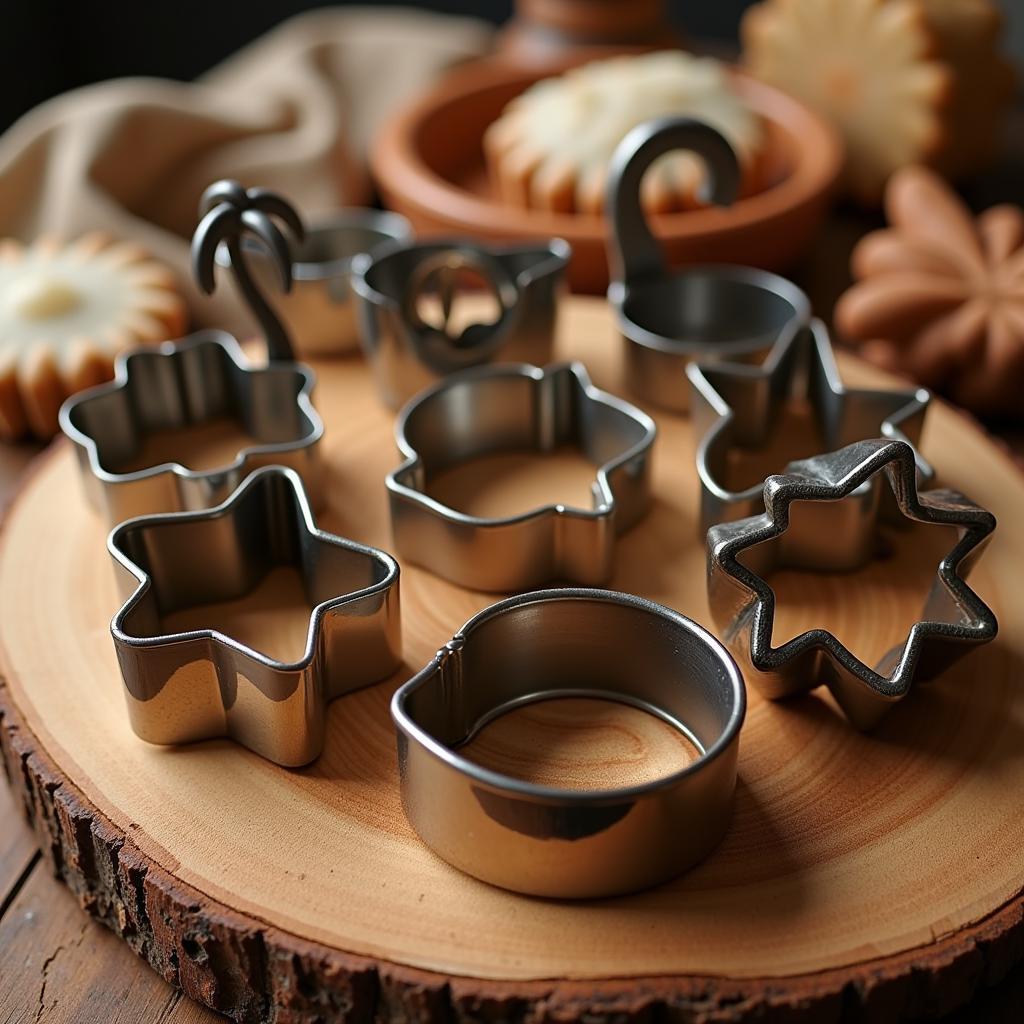 Assortment of metal beach themed cookie cutters