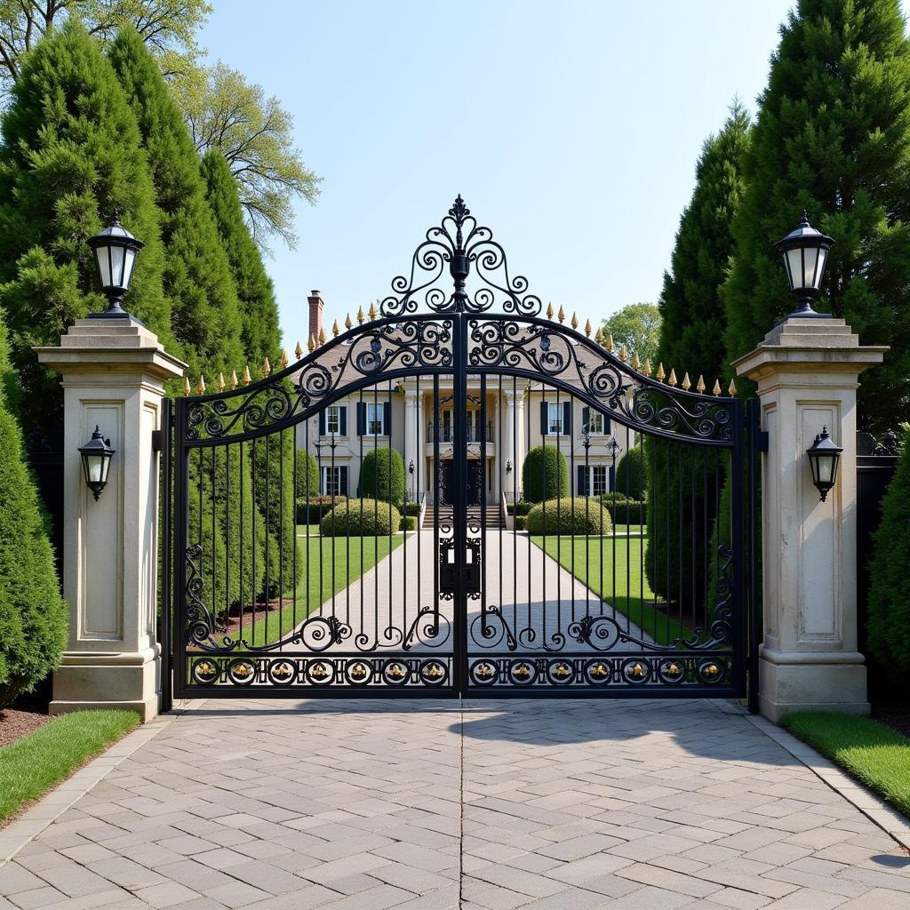 Elegant Metal Extra Wide Driveway Gate