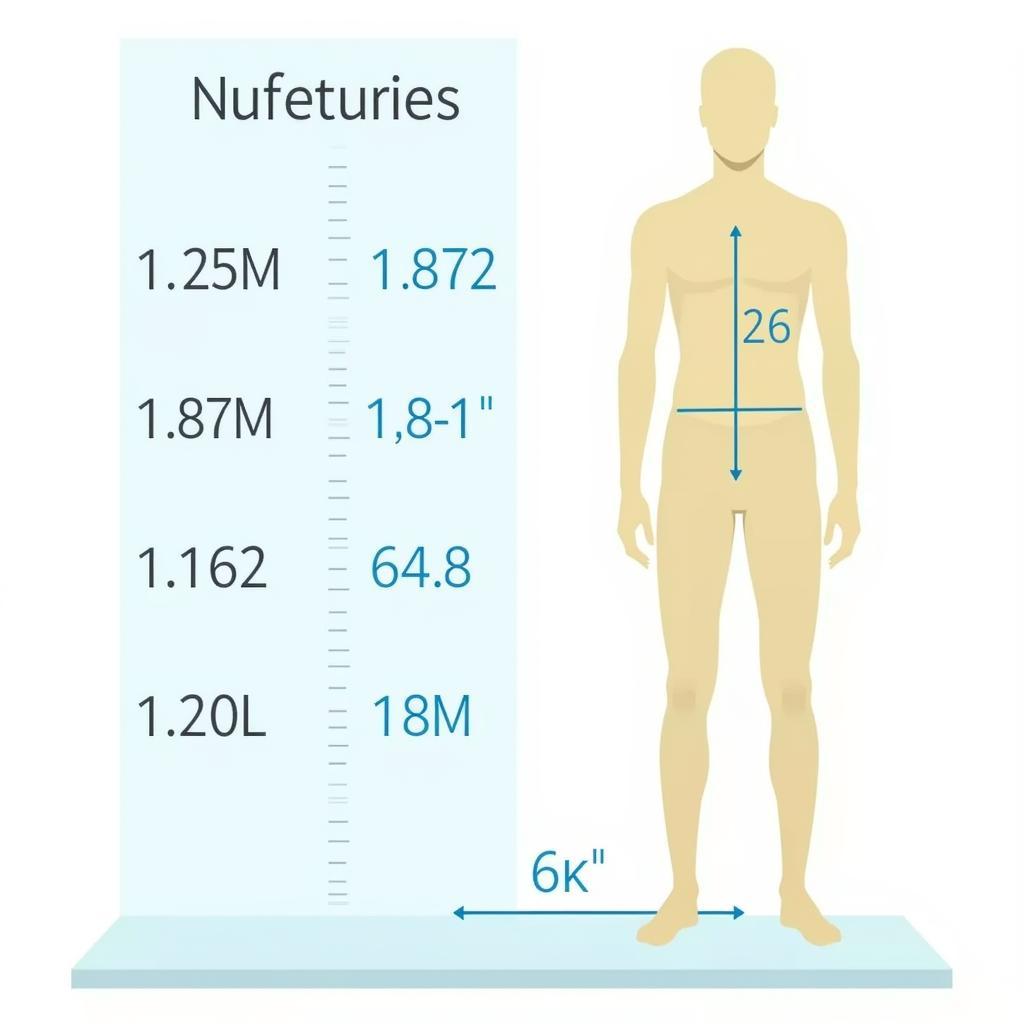 Conversion chart from meters to feet