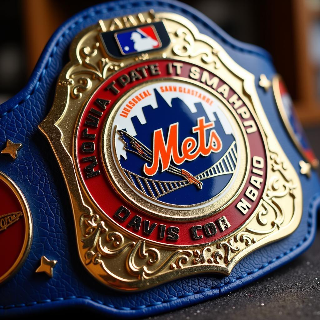 Detailed view of the Mets championship belt