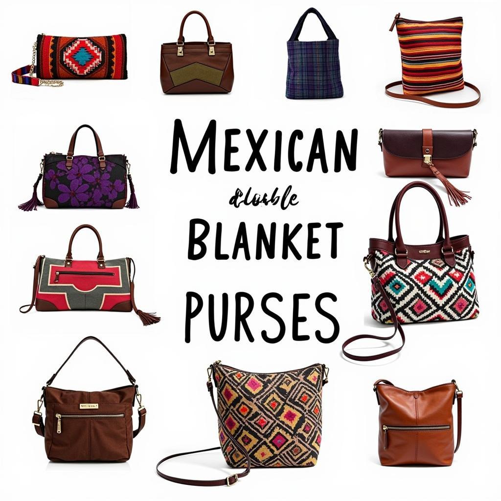 Different Styles and Sizes of Mexican Blanket Purses