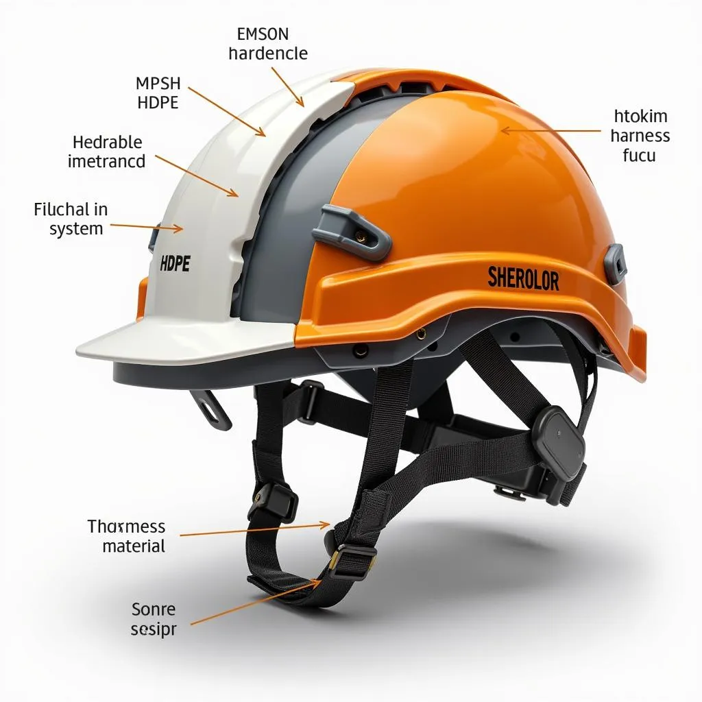 Close-up of a Mexican hard hat showing materials and construction