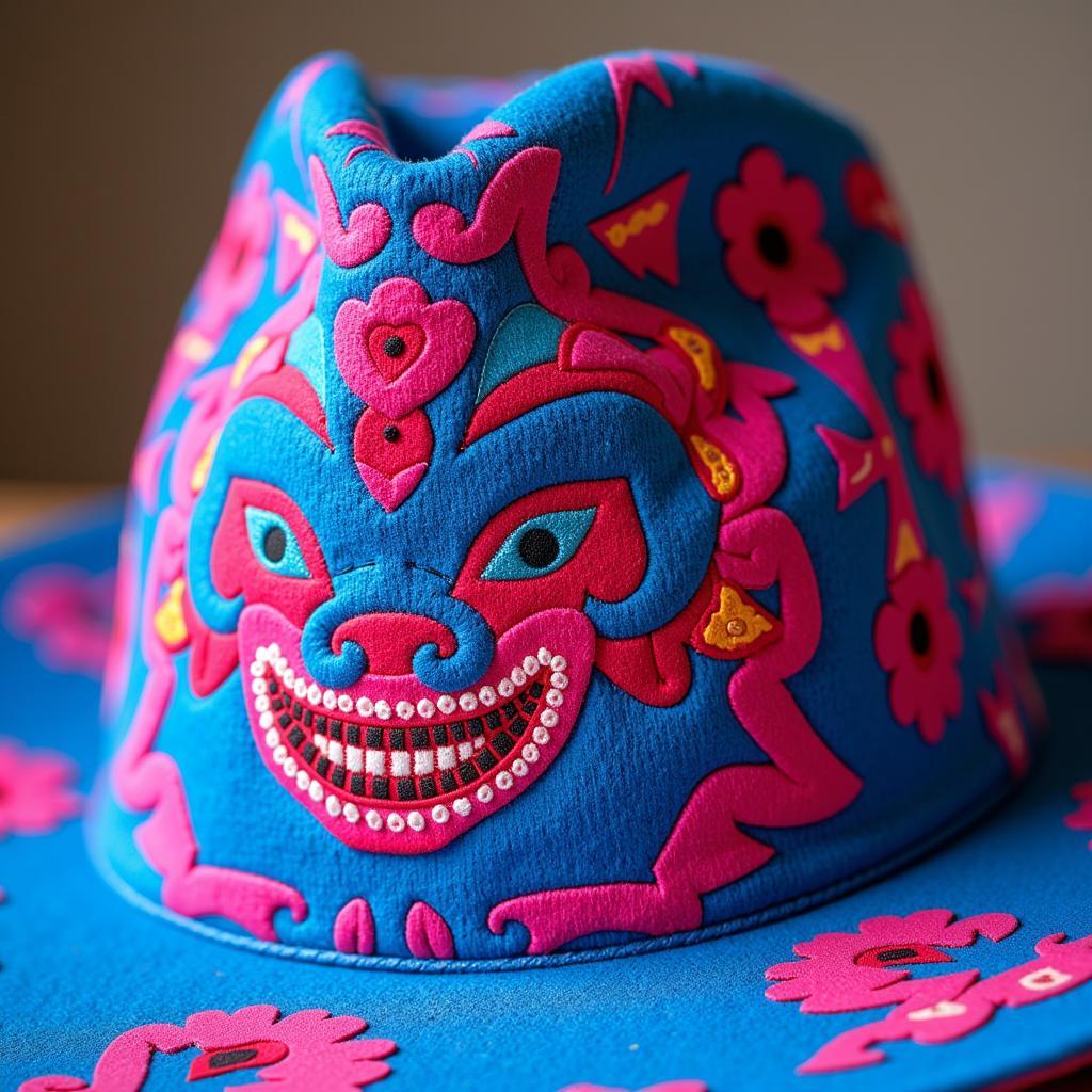 Lucha Libre Influence on the Blue and Pink Hat Design