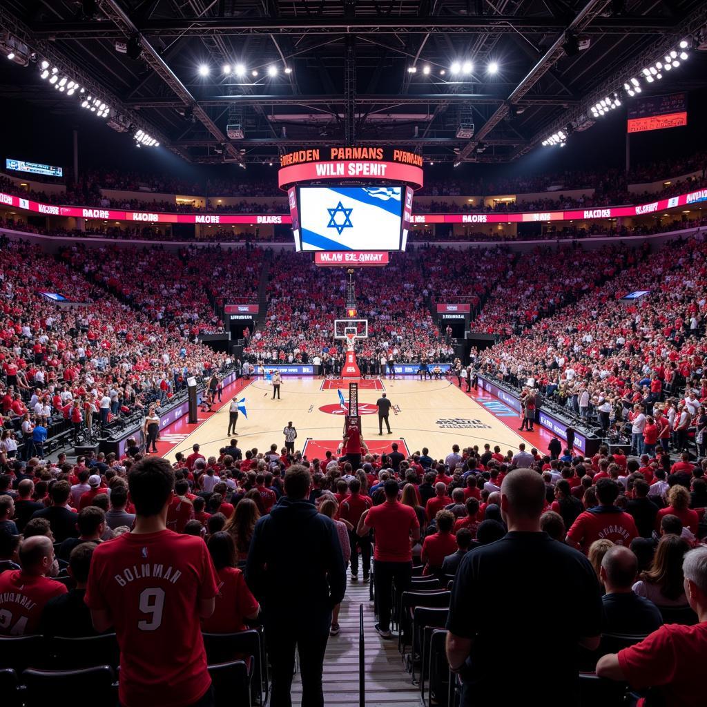 Miami Heat fans celebrating Jewish Heritage Night