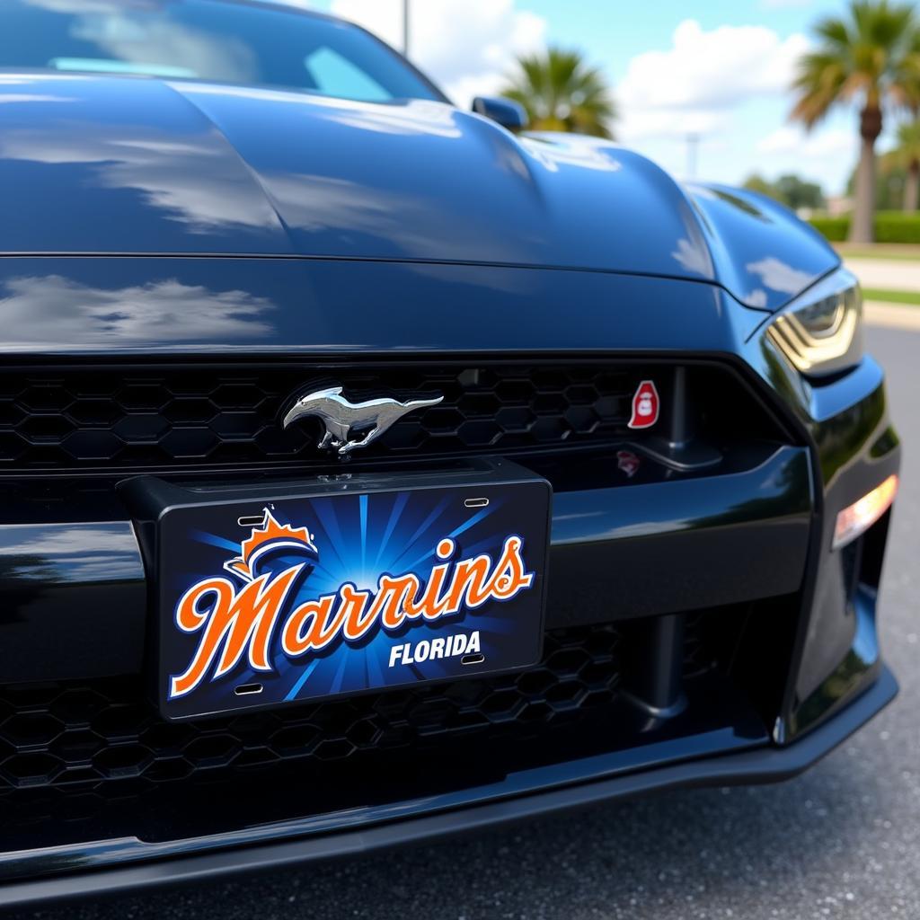 Miami Marlins License Plate Displayed on Car