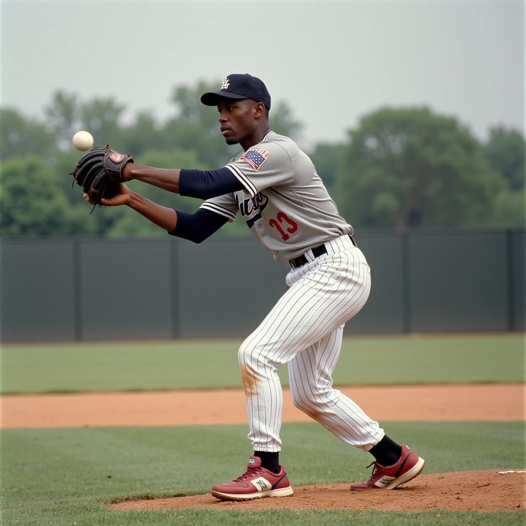 Michael Jordan playing baseball for the Birmingham Barons