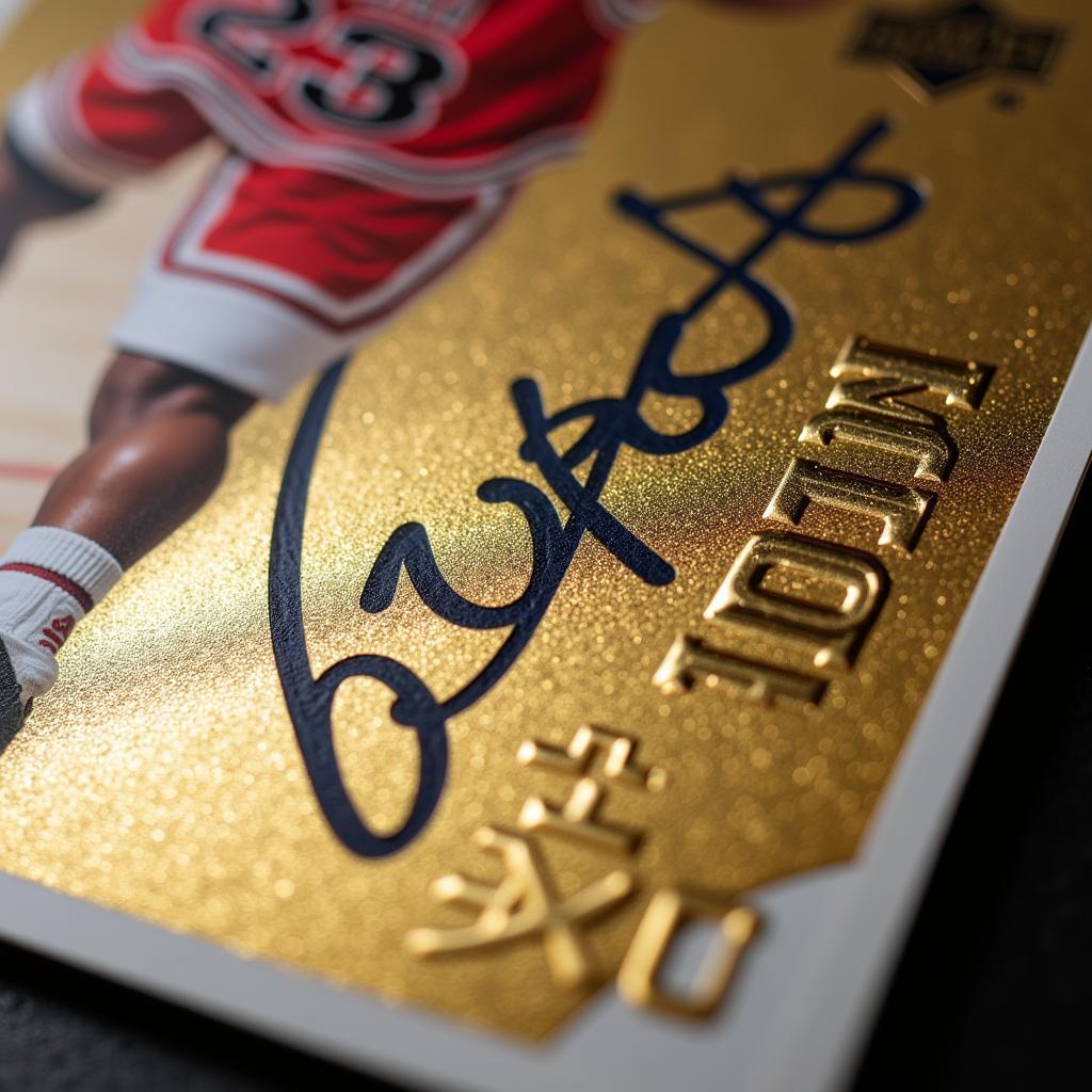 Michael Jordan Upper Deck Gold Signature card close-up