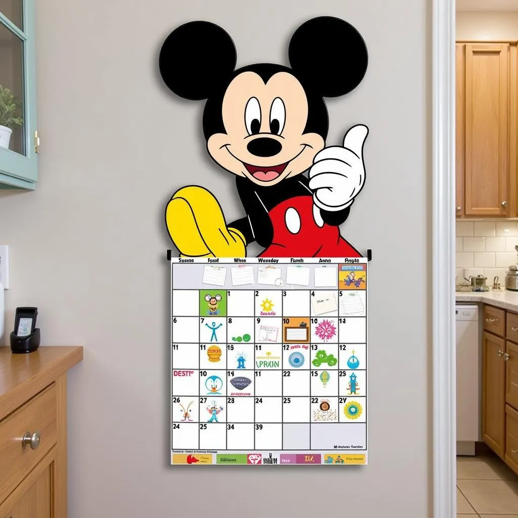 Mickey Mouse wall calendar for family organization