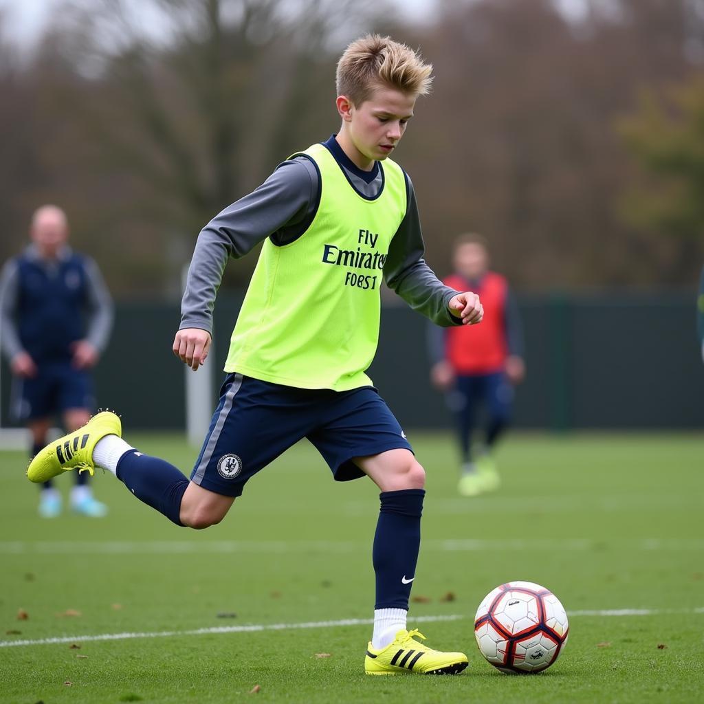 Young Frenkie de Jong honing his skills in midfield