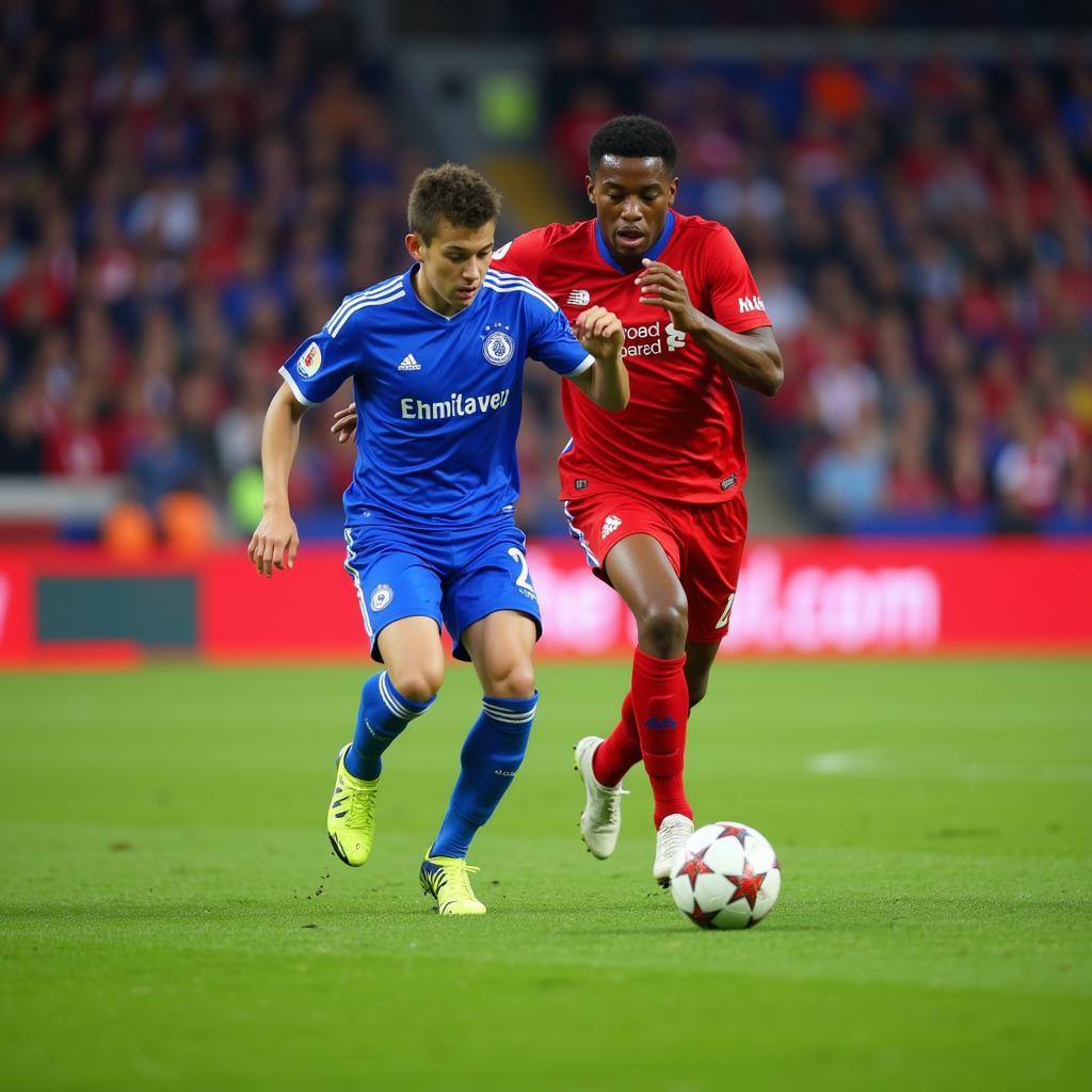 Midfielder showcasing exceptional ball control during a match