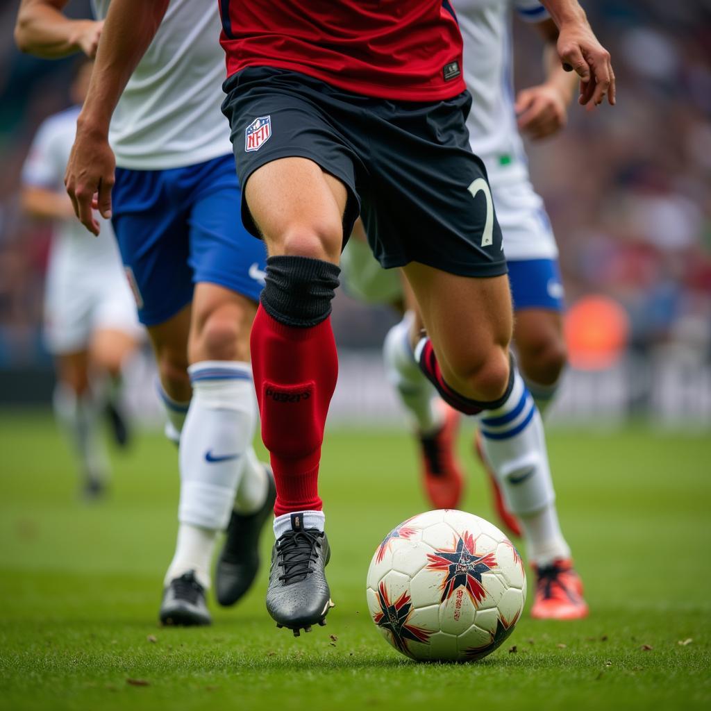 Midfielder Controlling the Ball