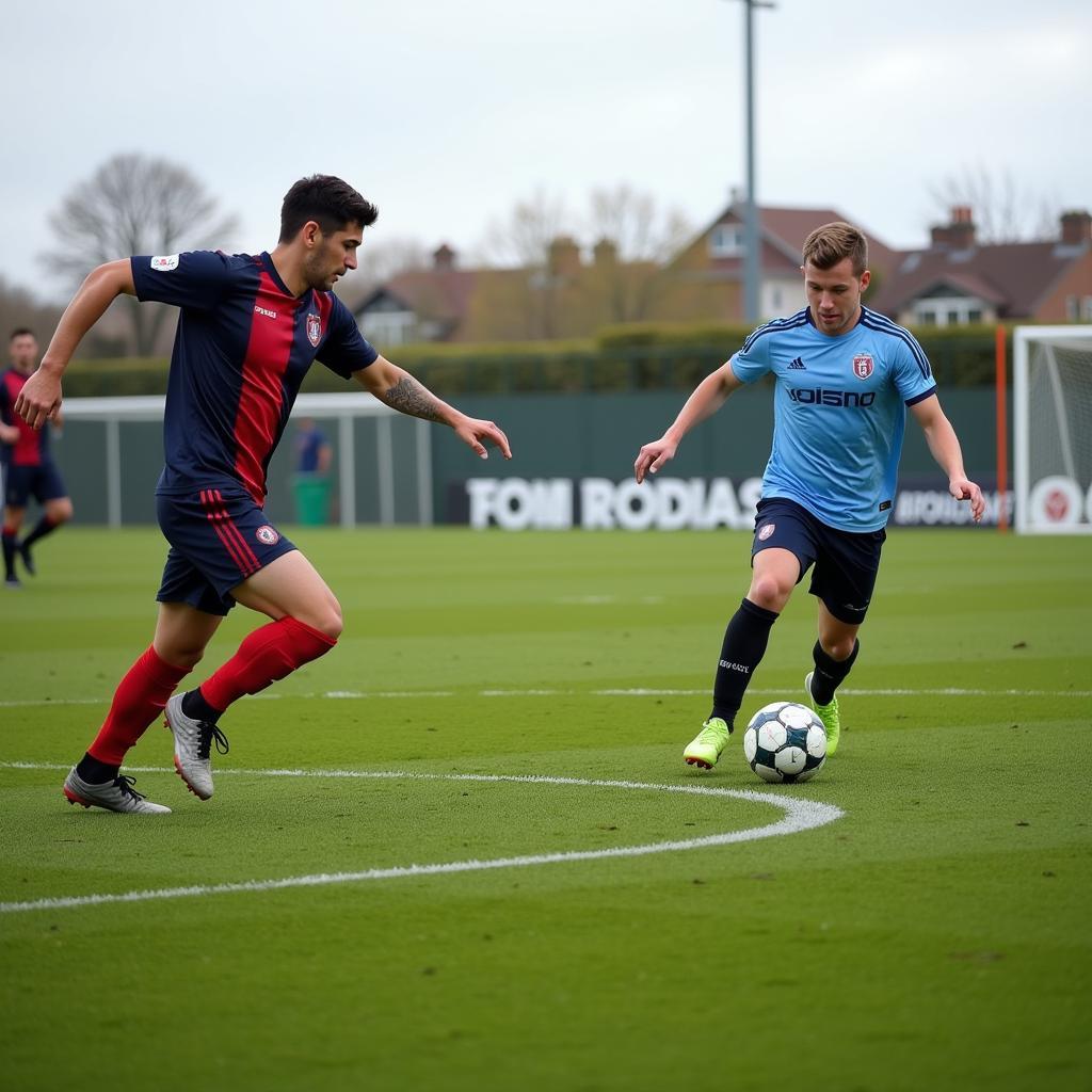 Midfielder Executing a Precise Pass