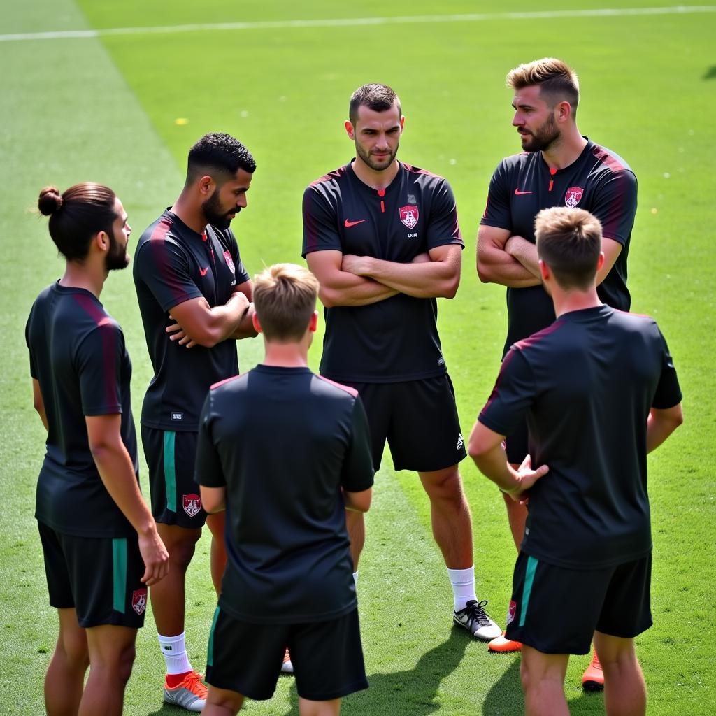 Tactical Discussion on the Pitch