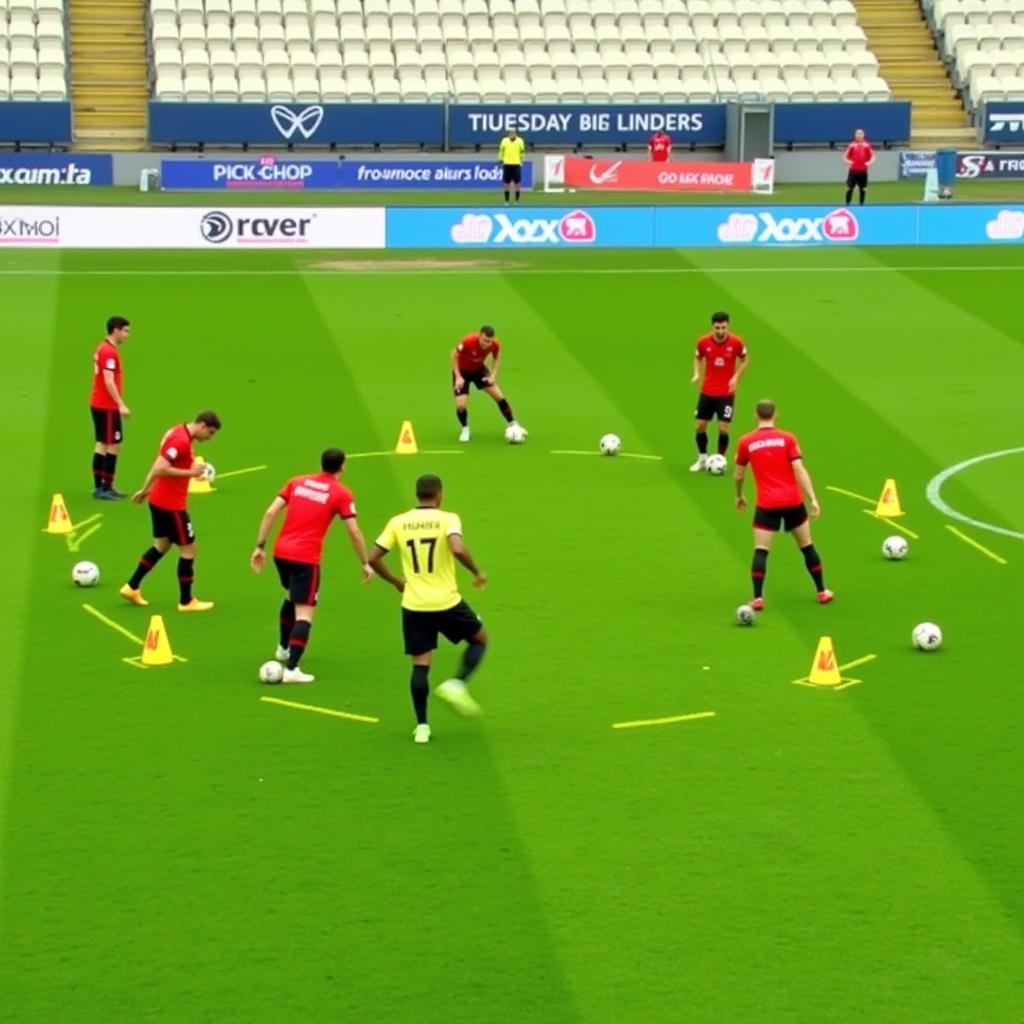 Midfielder Training with Fry Cones