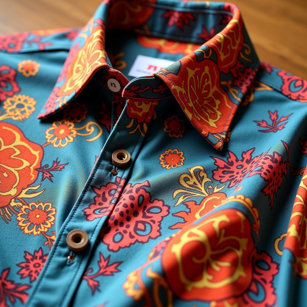 Close-up of a Miggy print shirt