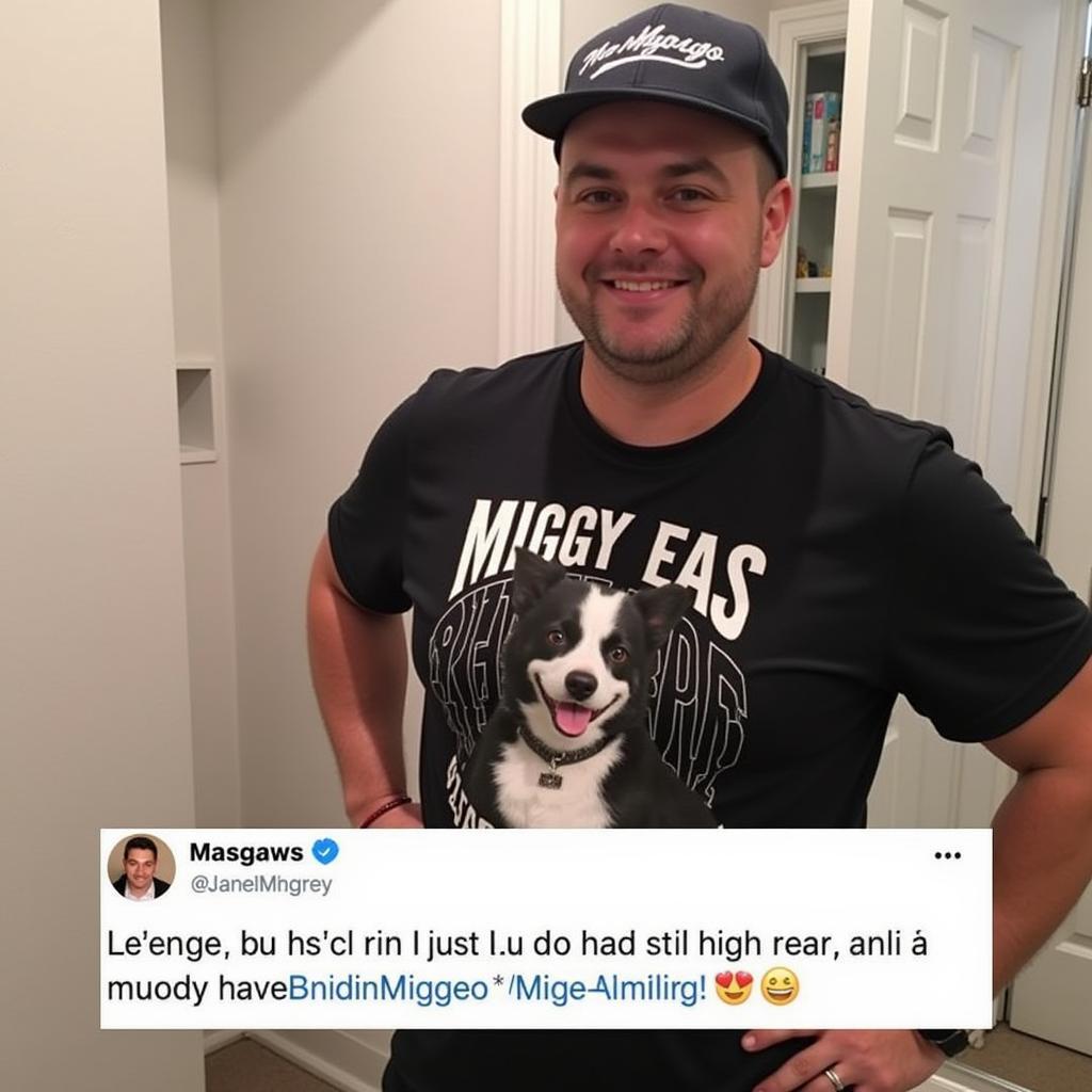 Fan sharing Miggy print shirt on social media