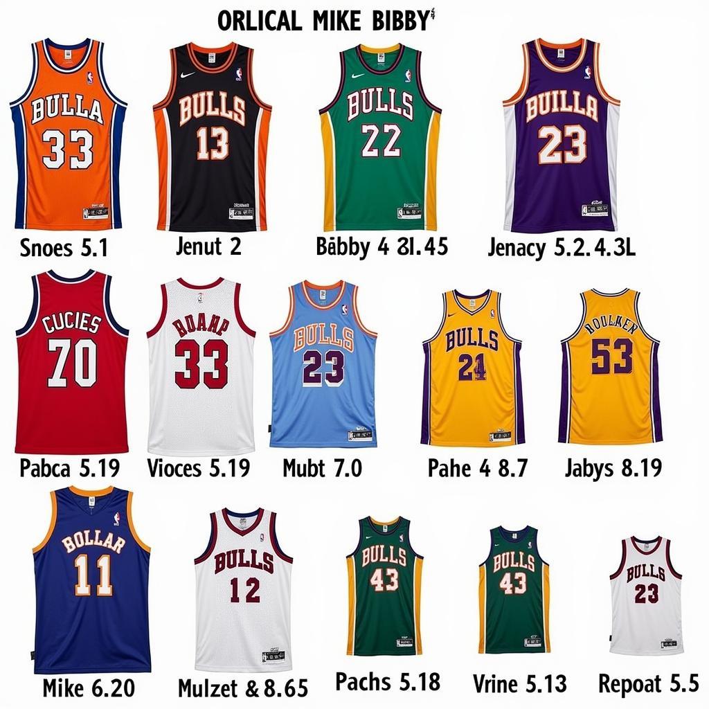 A collection of different Mike Bibby Arizona jerseys, showcasing various styles and conditions