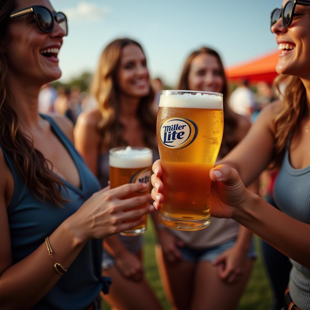 Using a Miller Lite Tumbler at a Tailgate Party