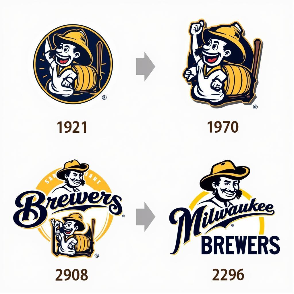 The evolution of the Milwaukee Brewers Barrel Man logo