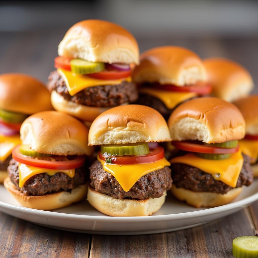 Mini Burger Sliders on a Platter