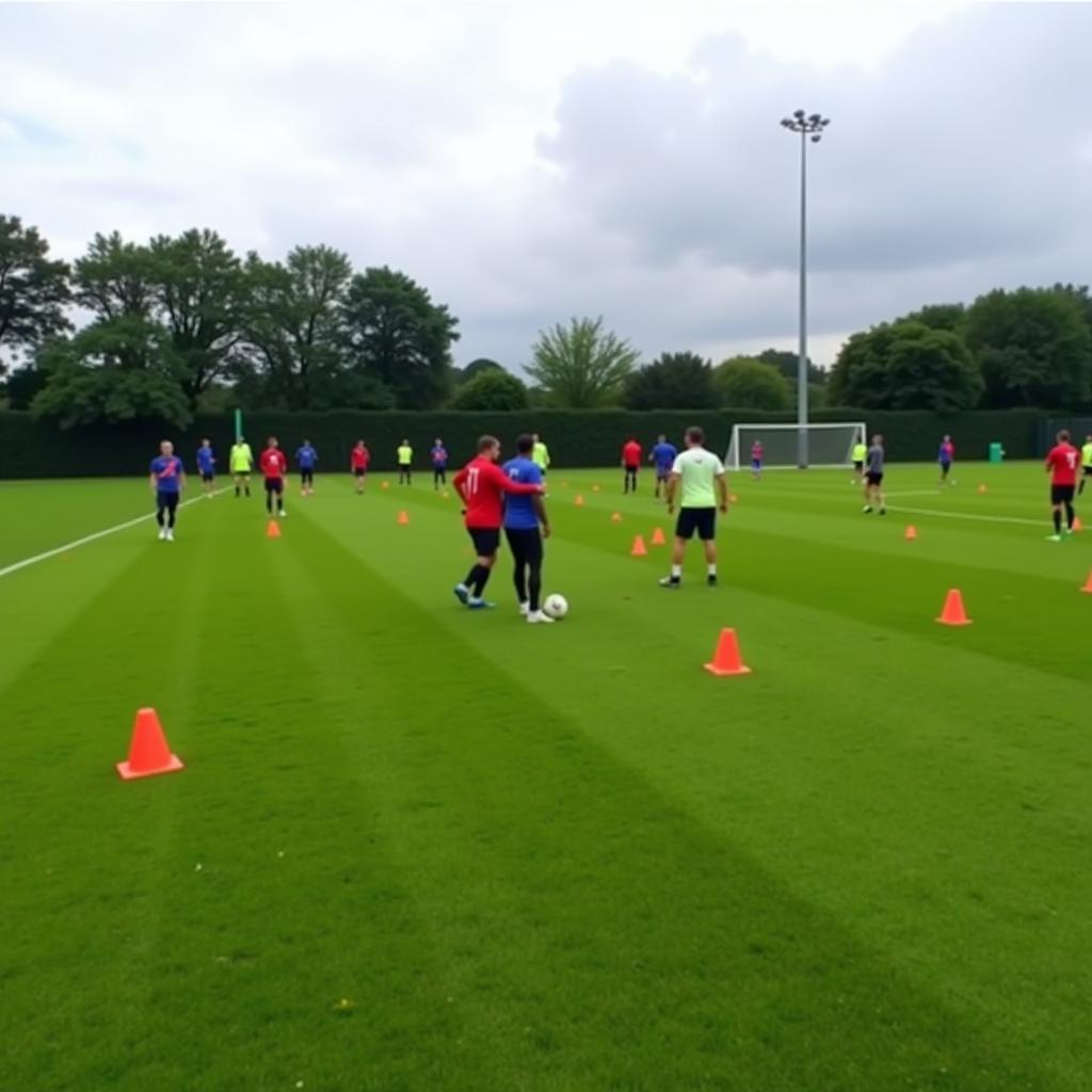 Practicing the mini nutmeg with cones