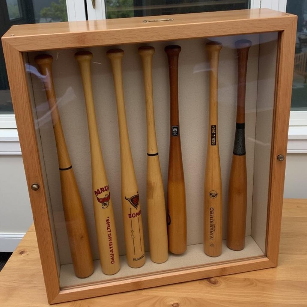 Wooden Miniature Bat Display Case