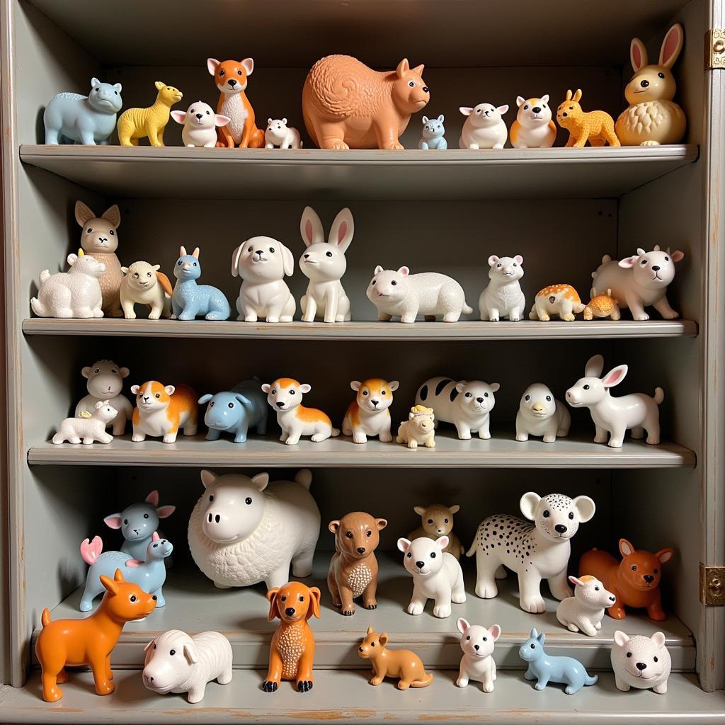 A diverse collection of miniature ceramic animals