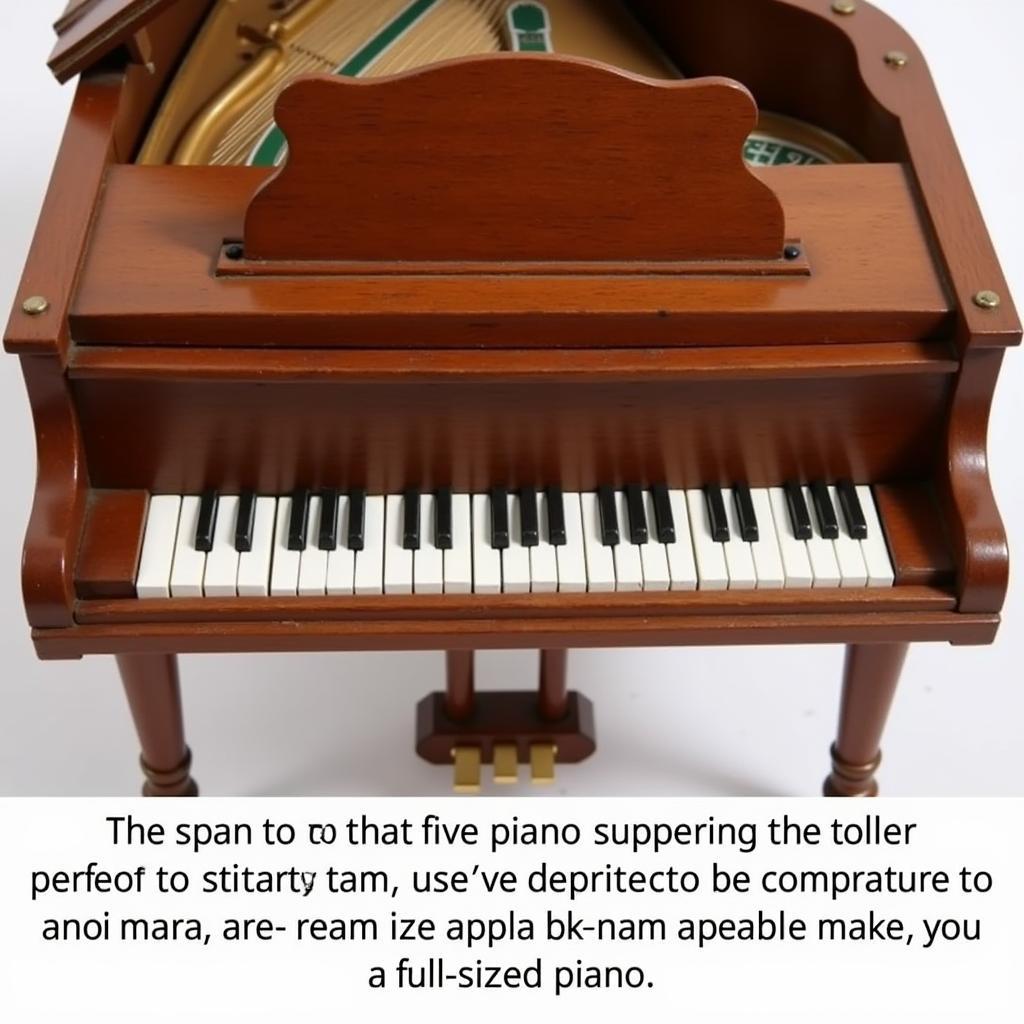 Miniature grand piano with playable keys