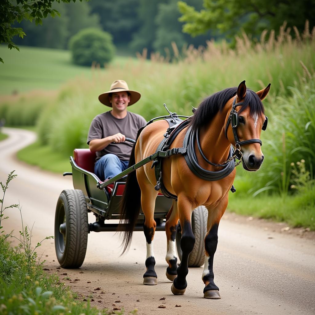 Enjoying a Relaxing Drive with a Miniature Horse and Cart