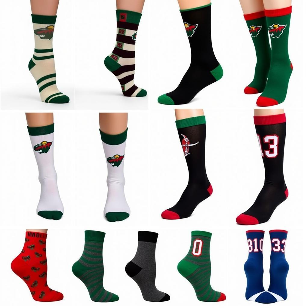 Minnesota Wild Socks in Various Styles and Colors