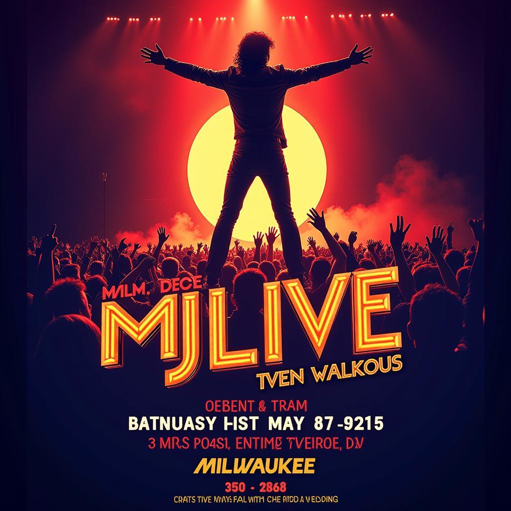 Concert poster for "MJ Live" in Milwaukee