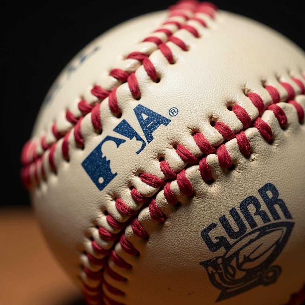 Close-up of an MLB baseball